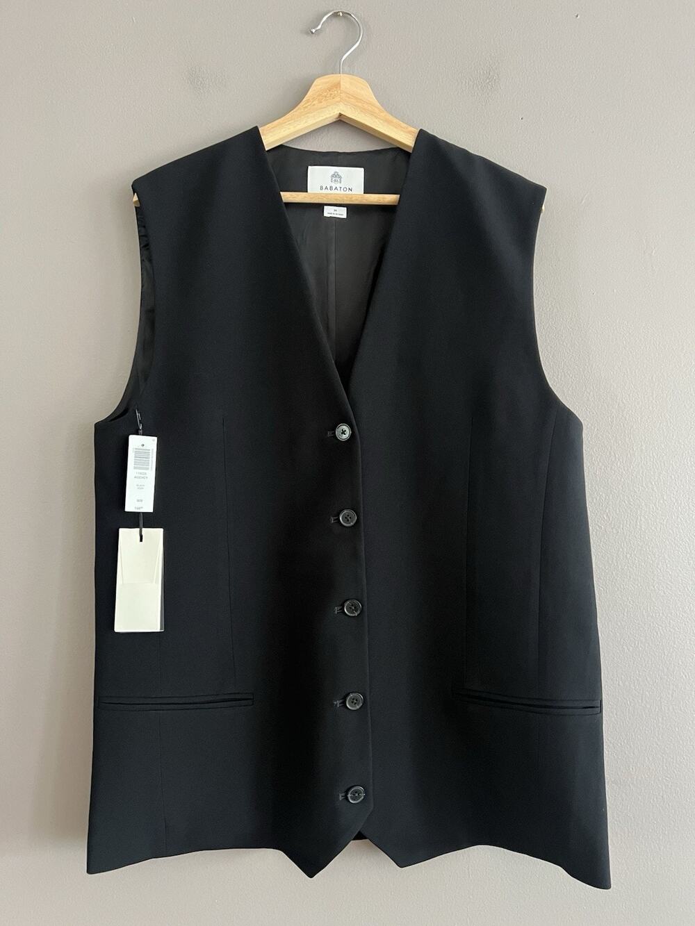 Aritzia Babaton Agency Suit Vest Crepe Button-up Vest Oversized Classic Office M